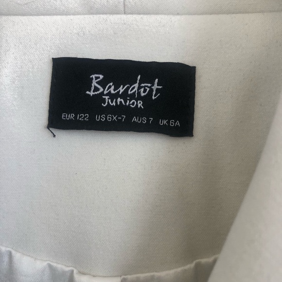 🌿 BARDOT JNR 🌿 girls white longline winter jacket coat size 7 - Picture 7 of 9